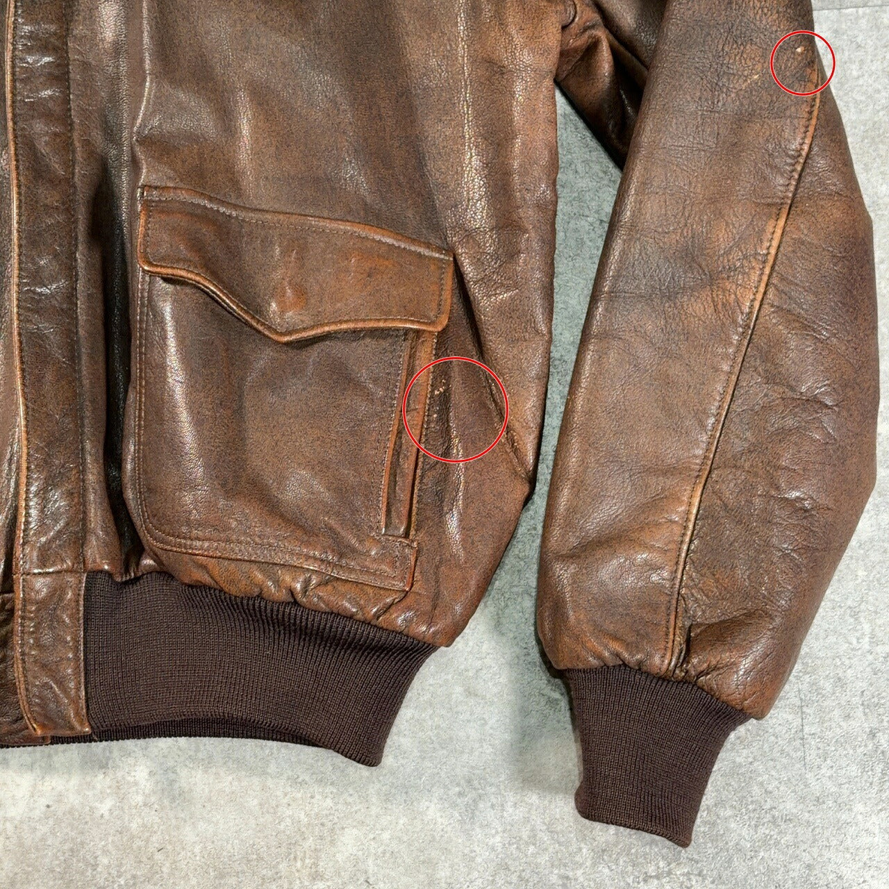 L.L.Bean 80s A-2 Leather Flight Jacket Brown Size 40R