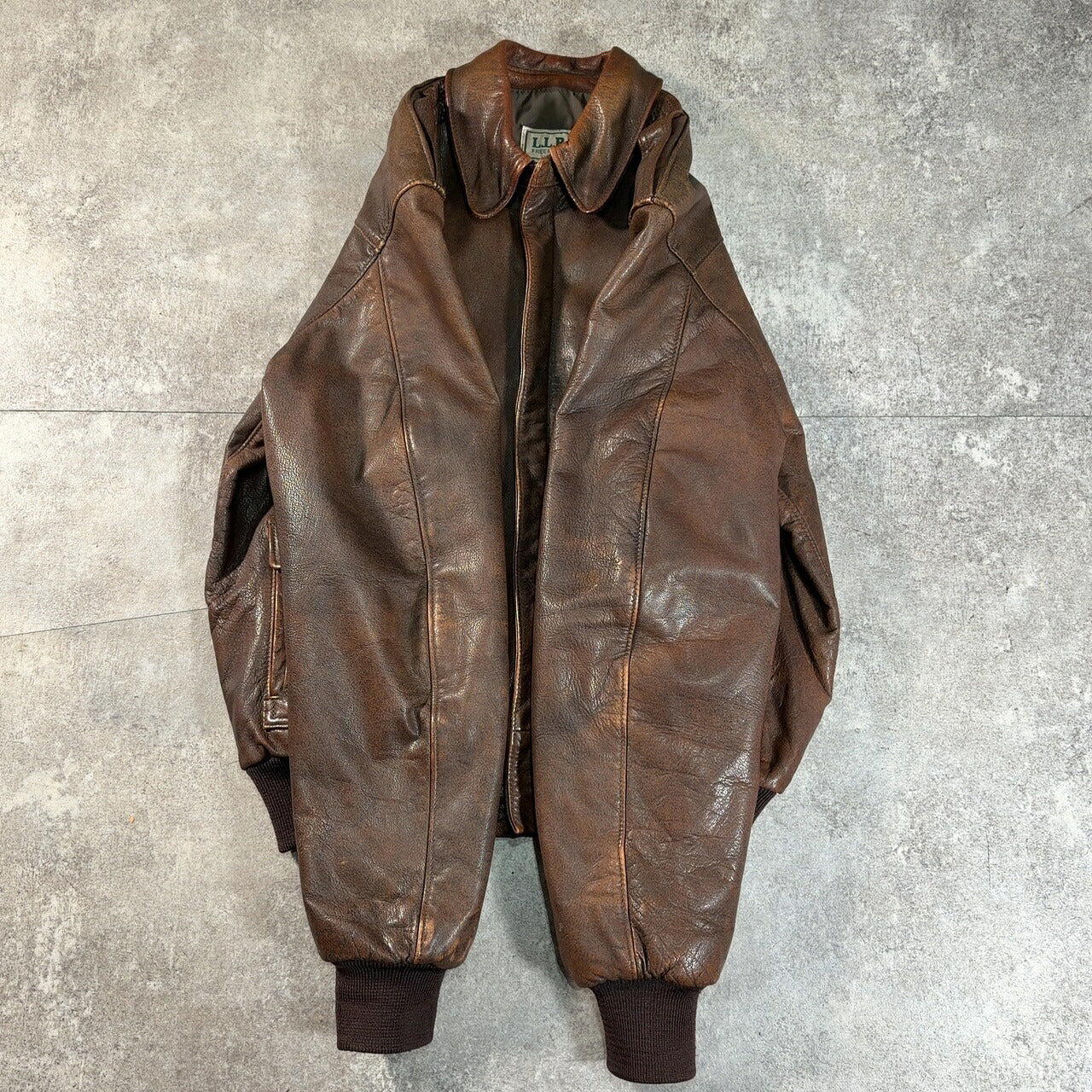 L.L.Bean 80s A-2 Leather Flight Jacket Brown Size 40R