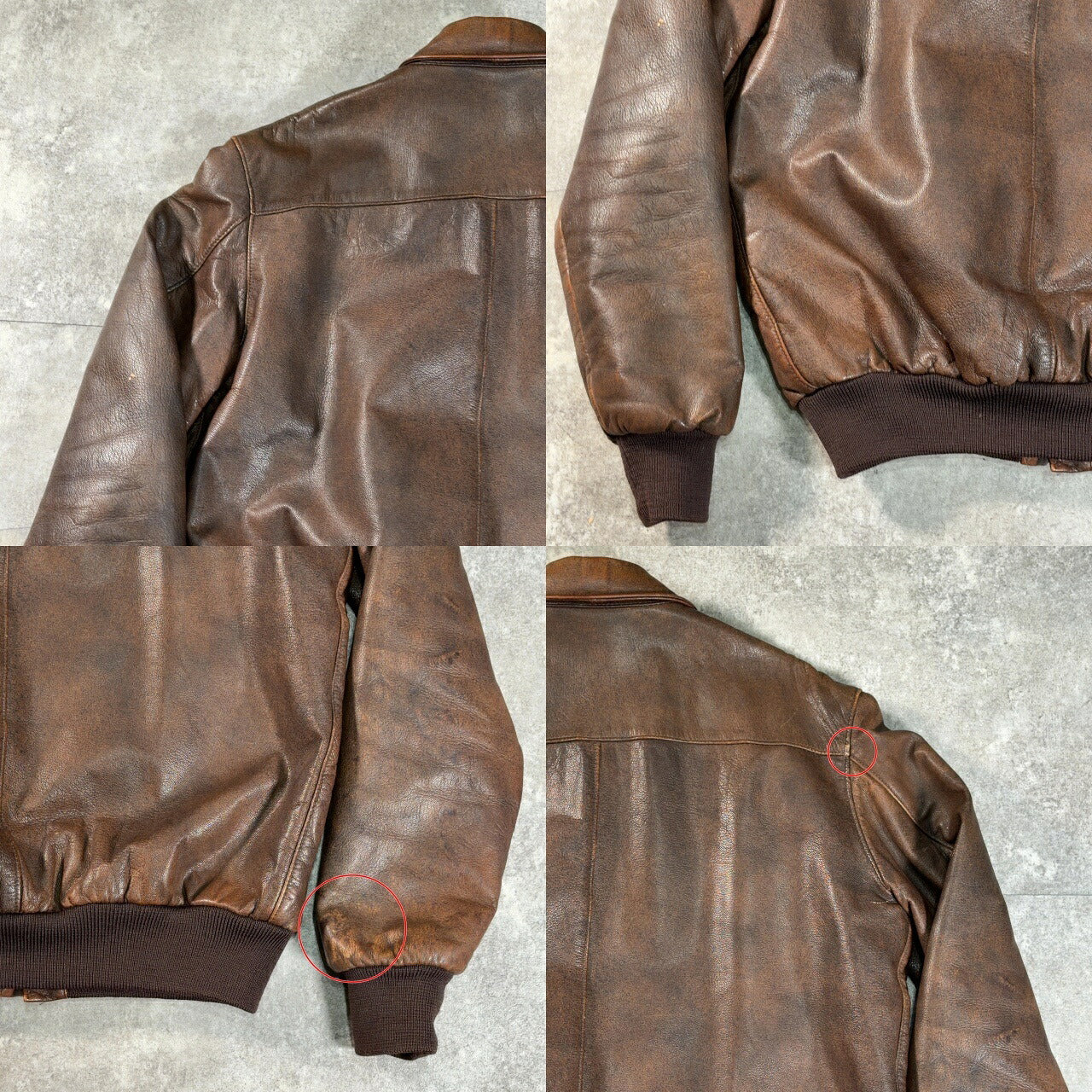 L.L.Bean 80s A-2 Leather Flight Jacket Brown Size 40R