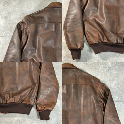 L.L.Bean 80s A-2 Leather Flight Jacket Brown Size 40R