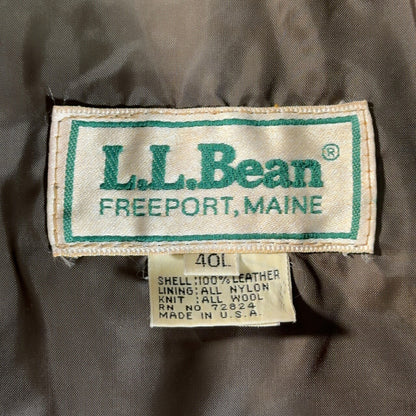 L.L.Bean 80s A-2 Leather Flight Jacket Brown Size 40R