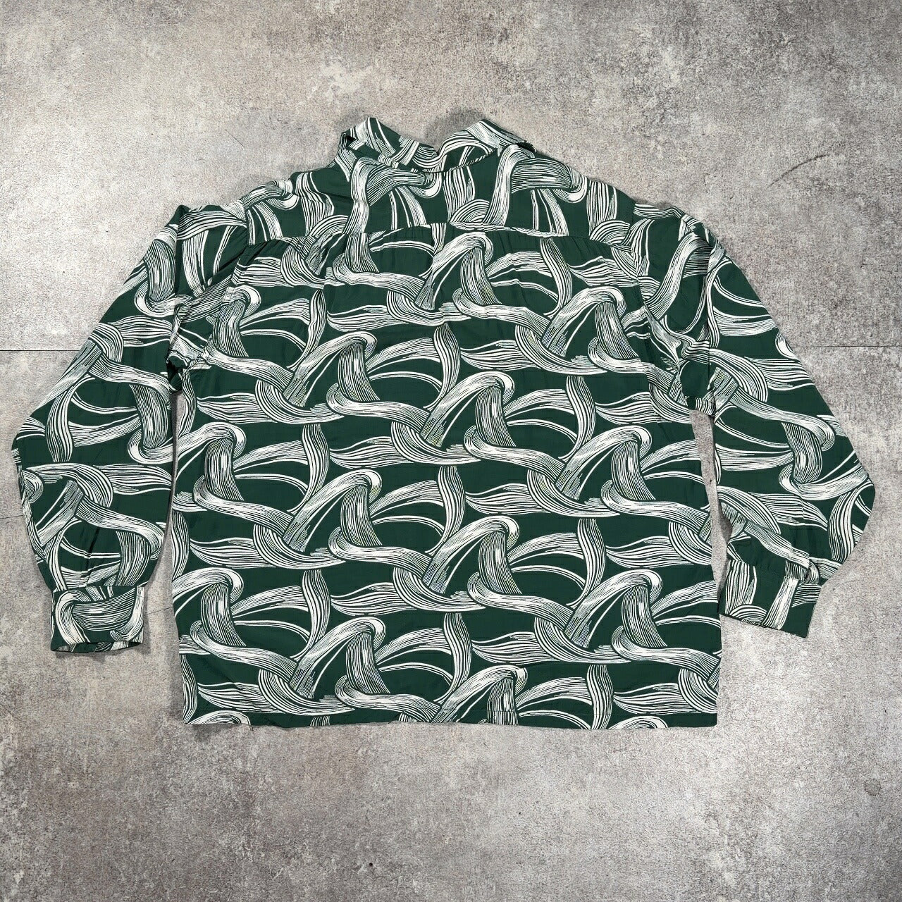 ITRQOQOP 50s Vintage Open Collar Rayon Shirt Size L