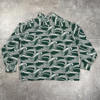 ITRQOQOP 50s Vintage Open Collar Rayon Shirt Size L