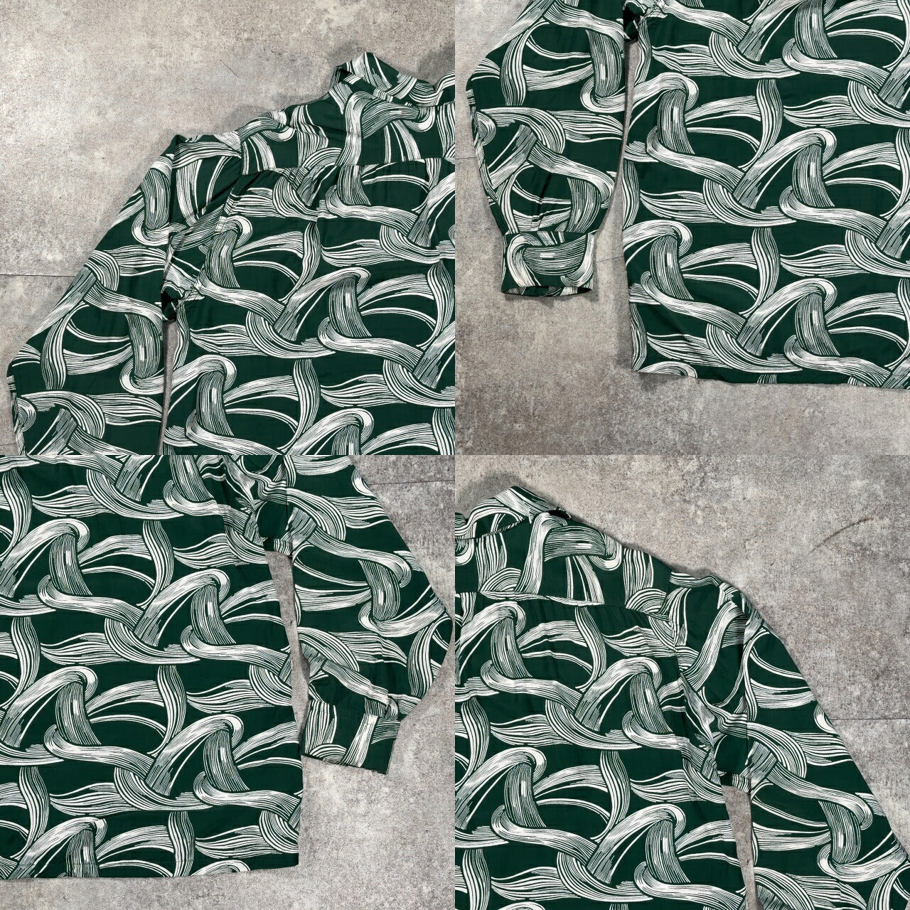 ITRQOQOP 50s Vintage Open Collar Rayon Shirt Size L