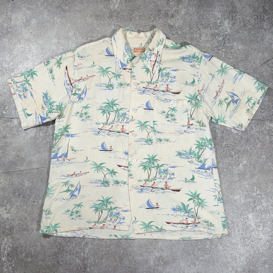 McGREGOR 40s Vintage Aloha All-Over Print Shirt Size XL