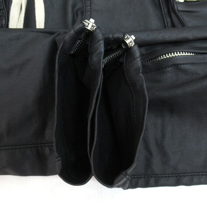 Danke Schon Coated Zip Cargo Pants Black Size 34