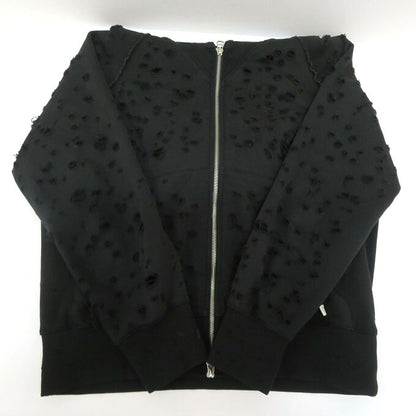 FAF(FAKE ASS FLOWERS) Damaged Zip Hoodie Black Size M