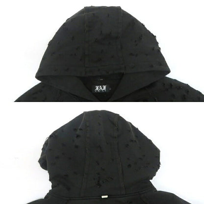 FAF(FAKE ASS FLOWERS) Damaged Zip Hoodie Black Size M