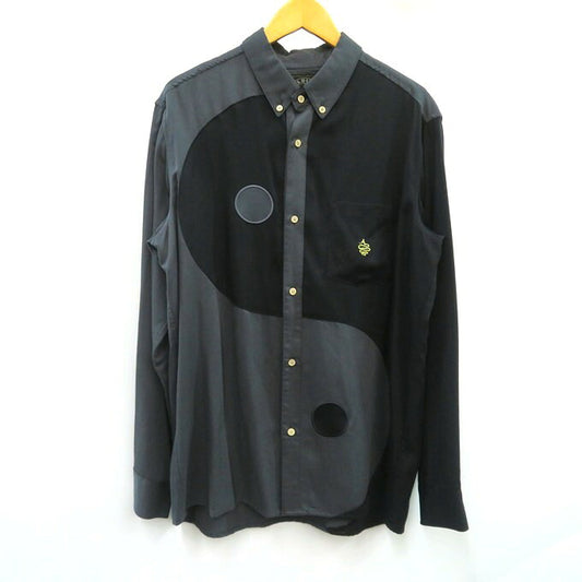 ALDIES Black Ying Yang Long Sleeve Shirt Size L