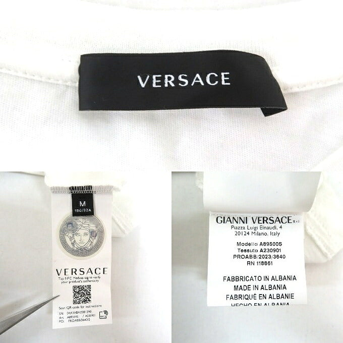 VERSACE Medusa Embroidered S/S T-Shirt White Size M