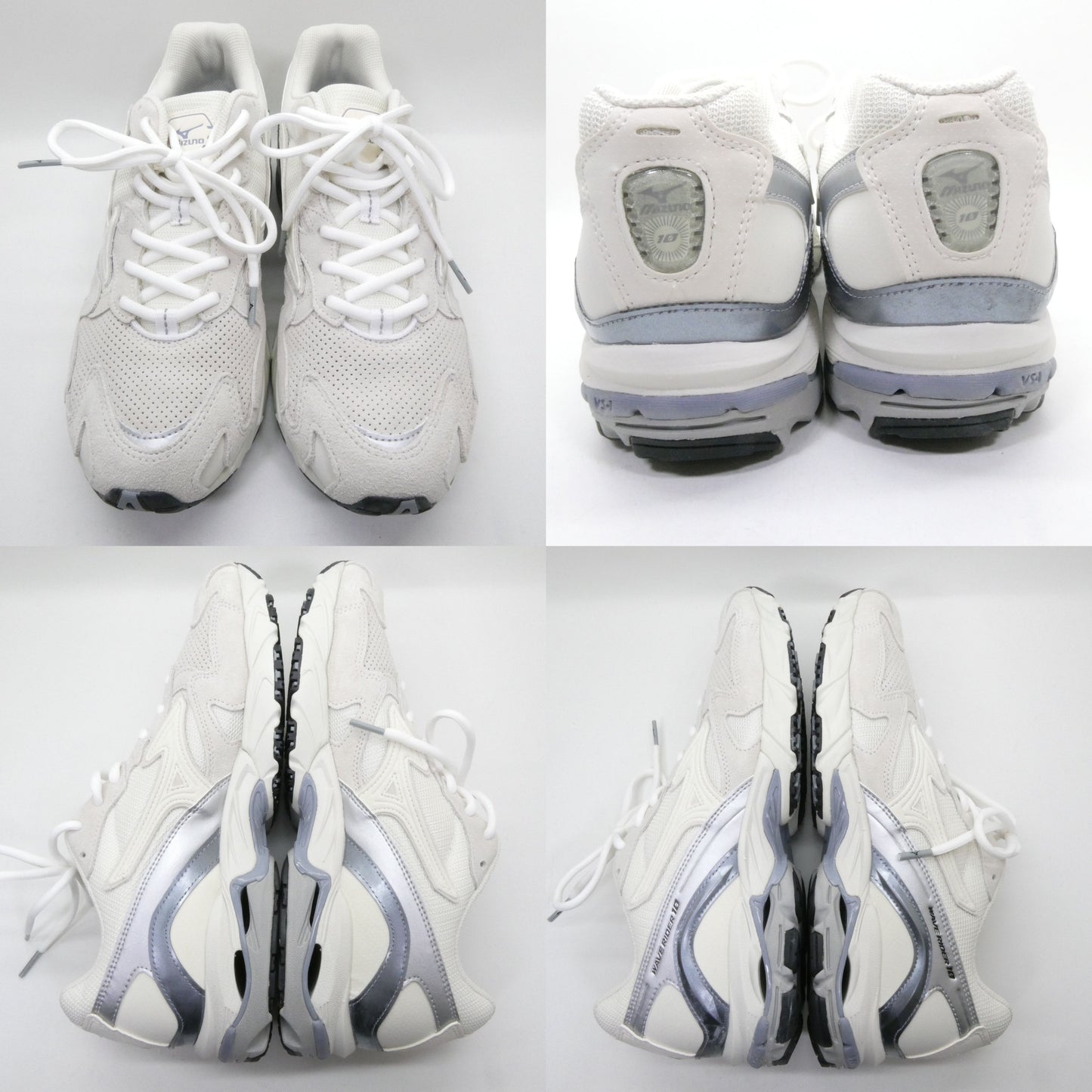 MIZUNO WAVE RIDER 10 White Grey Sneakers