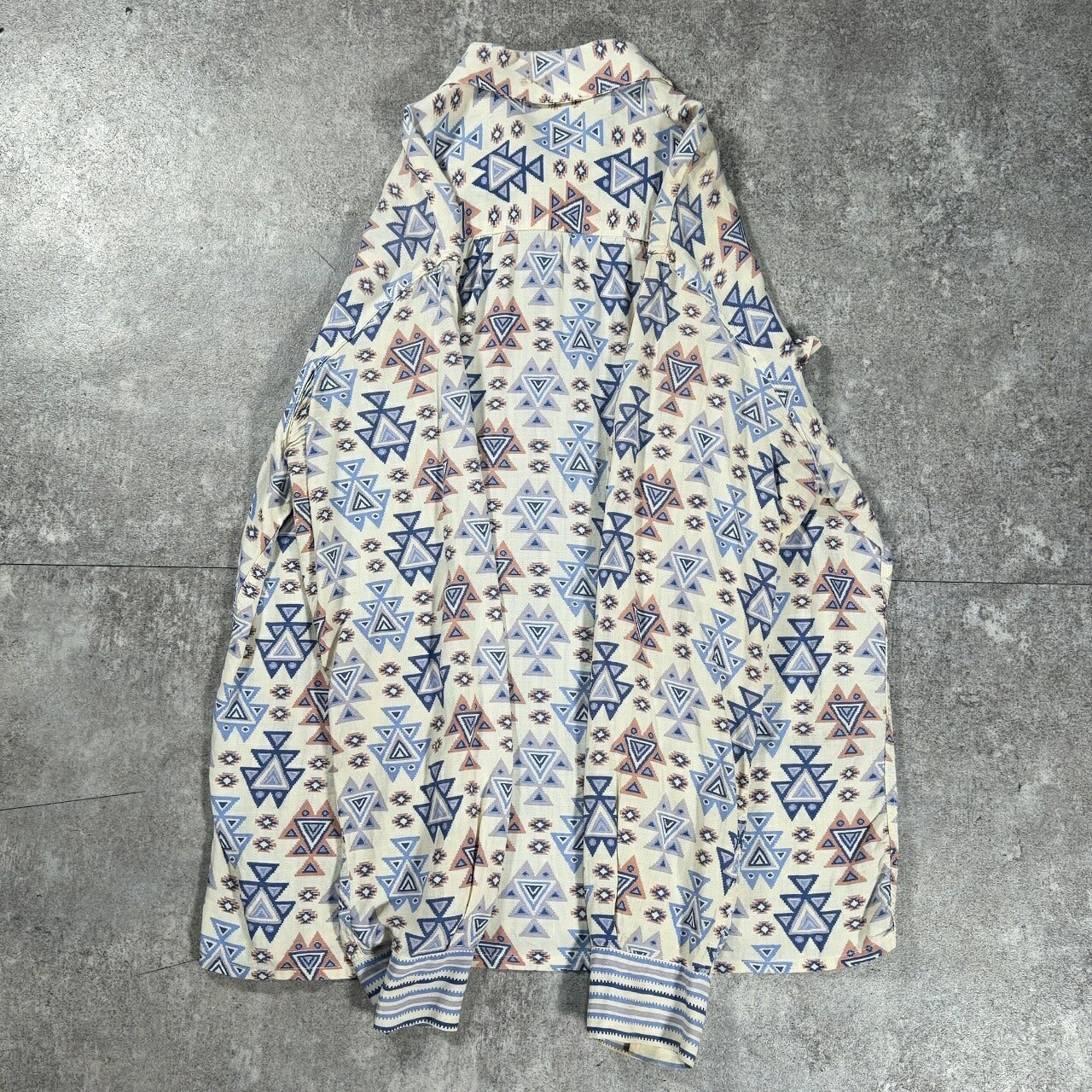 ITG 40s Vintage Geometric Open Collar Shirt Size L