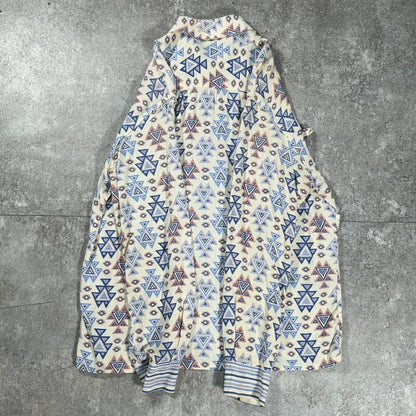 ITG 40s Vintage Geometric Open Collar Shirt Size L
