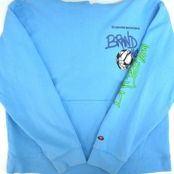 CHROME HEARTS x MATTY BOY 24SS Brain New Light Blue Hoodie Size XL