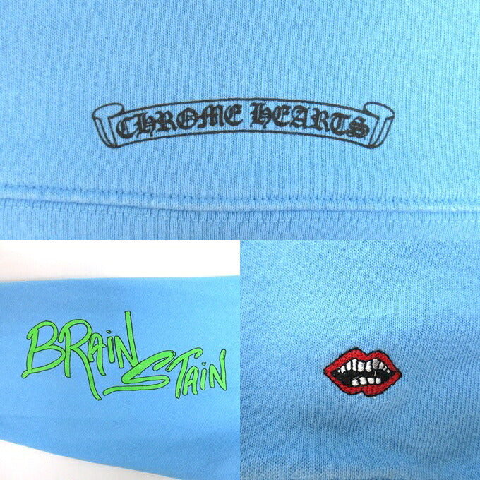 CHROME HEARTS x MATTY BOY 24SS Brain New Light Blue Hoodie Size XL