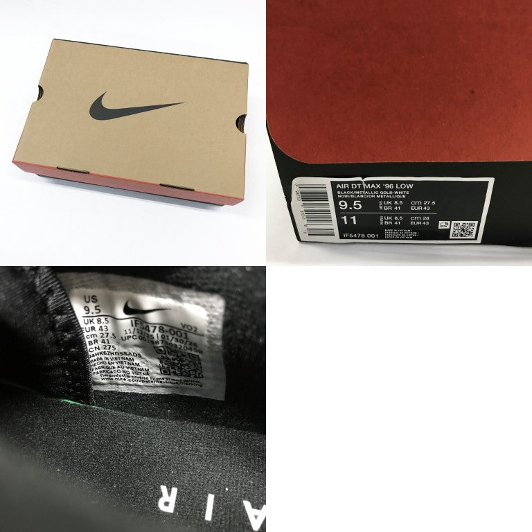 NIKE Air DT Max '96 Low Black White Sneakers Size 27.5