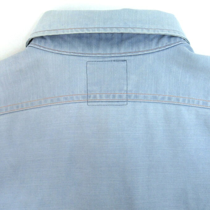 MADISON BLUE Hampton Back Satin Shirt Sax Blue Size 01