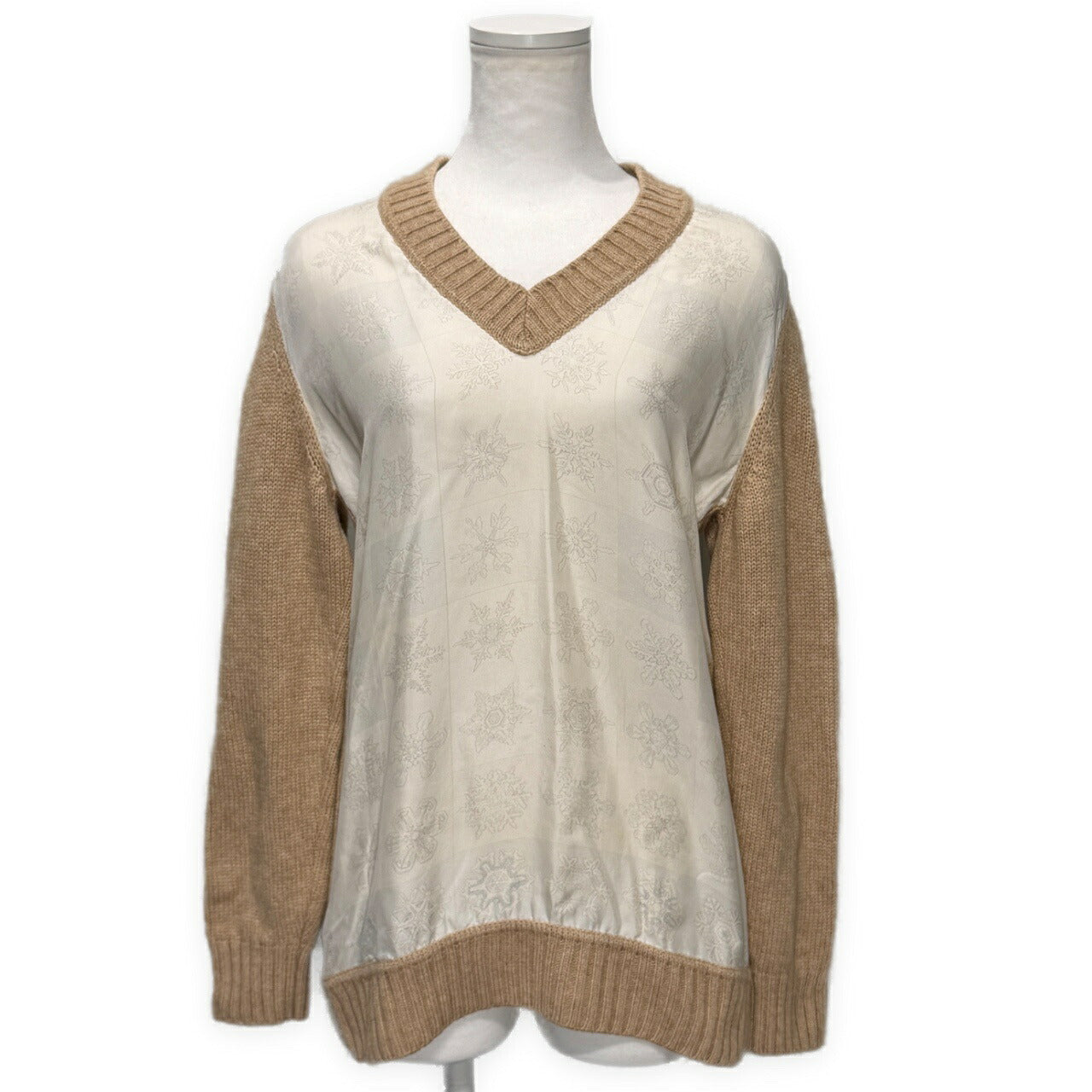 HERMES 00s Margiela Era Silk Wool V-Neck Knit Size M