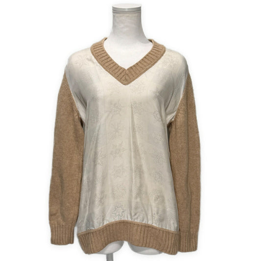 HERMES 00s Margiela Era Silk Wool V-Neck Knit Size M