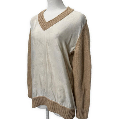 HERMES 00s Margiela Era Silk Wool V-Neck Knit Size M