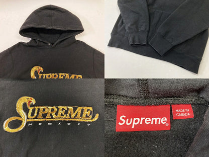 SUPREME Sequin Viper Hooded Sweatshirt Black Size L