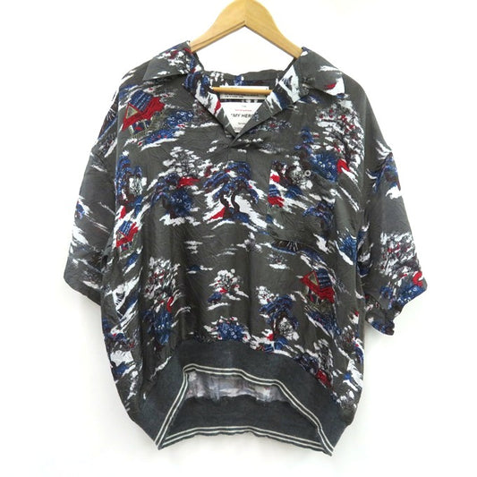 DAIRIKU 24SS "Cliff" Aloha Rib Shirt Charcoal Size M
