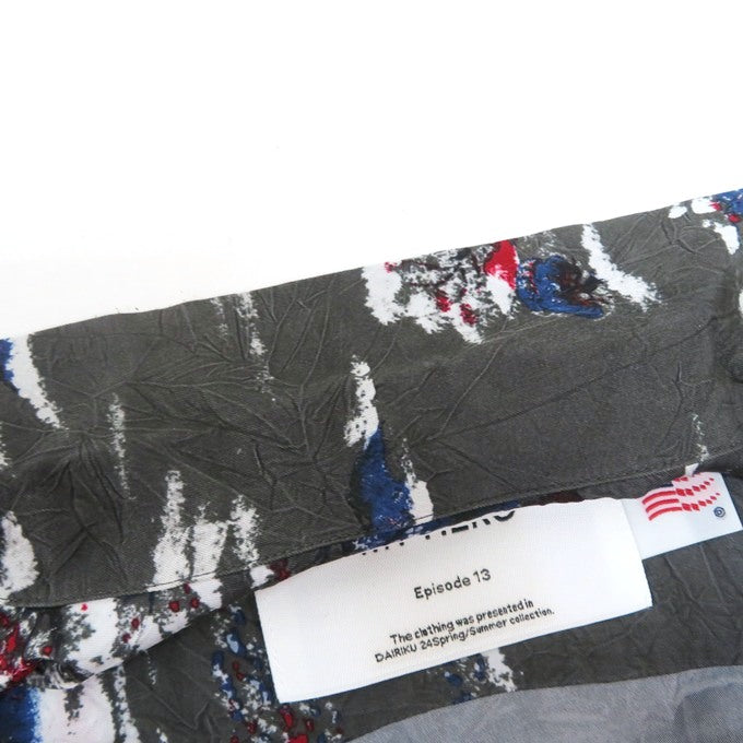 DAIRIKU 24SS "Cliff" Aloha Rib Shirt Charcoal Size M