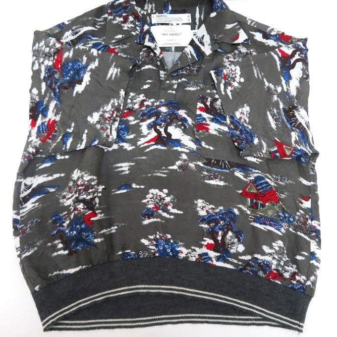 DAIRIKU 24SS "Cliff" Aloha Rib Shirt Charcoal Size M