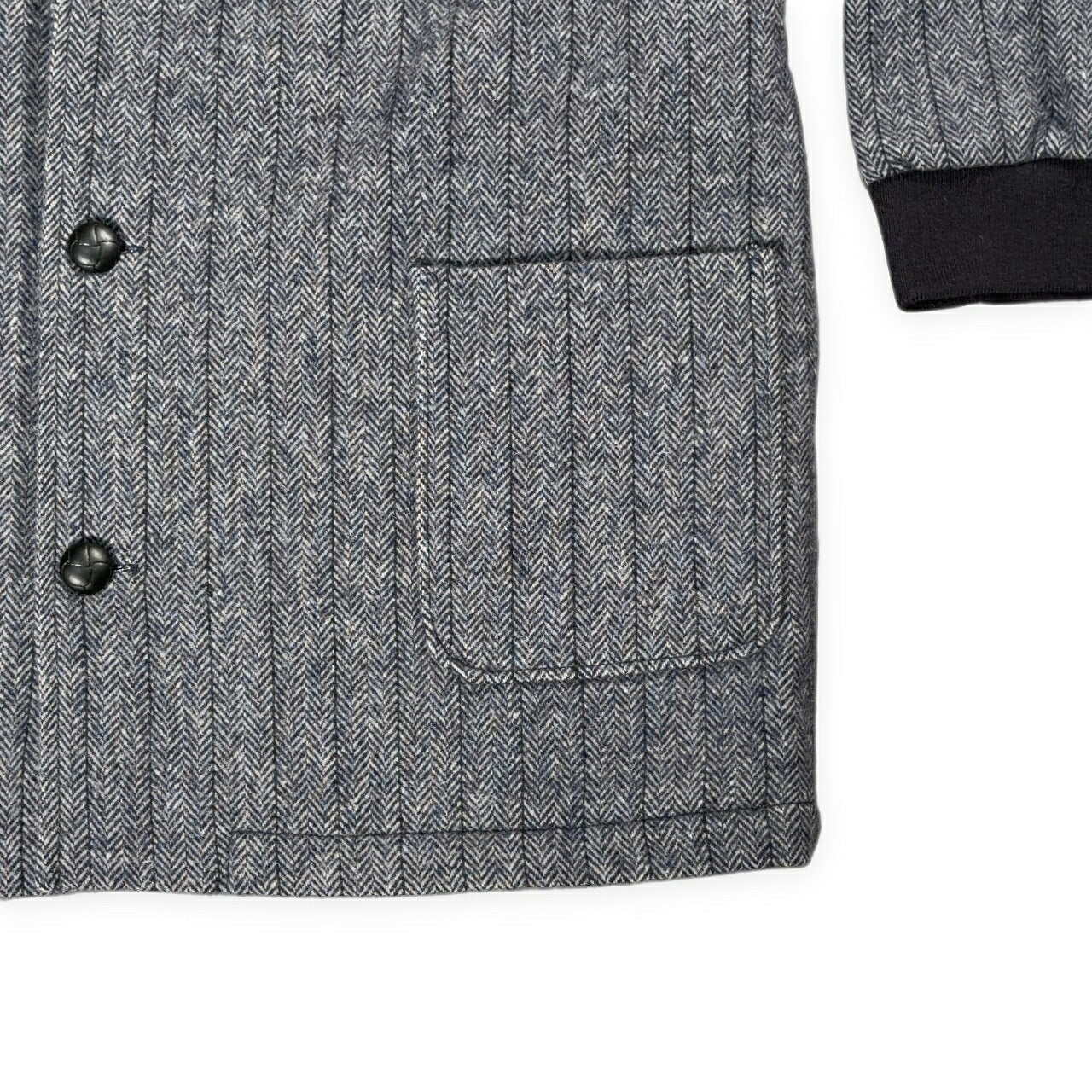 BALMAIN Shawl Collar Wool Quilted Jacket in Japan Size L