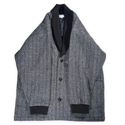 BALMAIN Shawl Collar Wool Quilted Jacket in Japan Size L