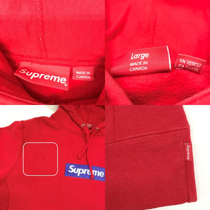 Supreme Box Logo Hooded Sweatshirt Red Size L