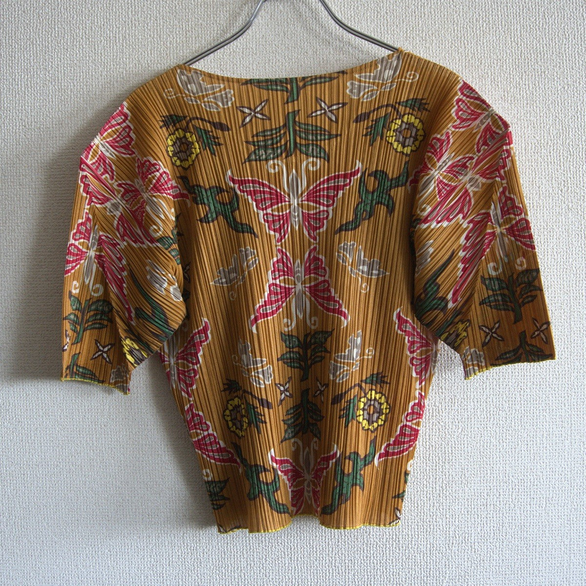 PLEATS PLEASE Printed Pleated Knit Top T-Shirt Size 3