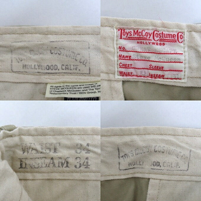 TOYS McCOY V. Hilts Chino Trousers Khaki Beige Size 34