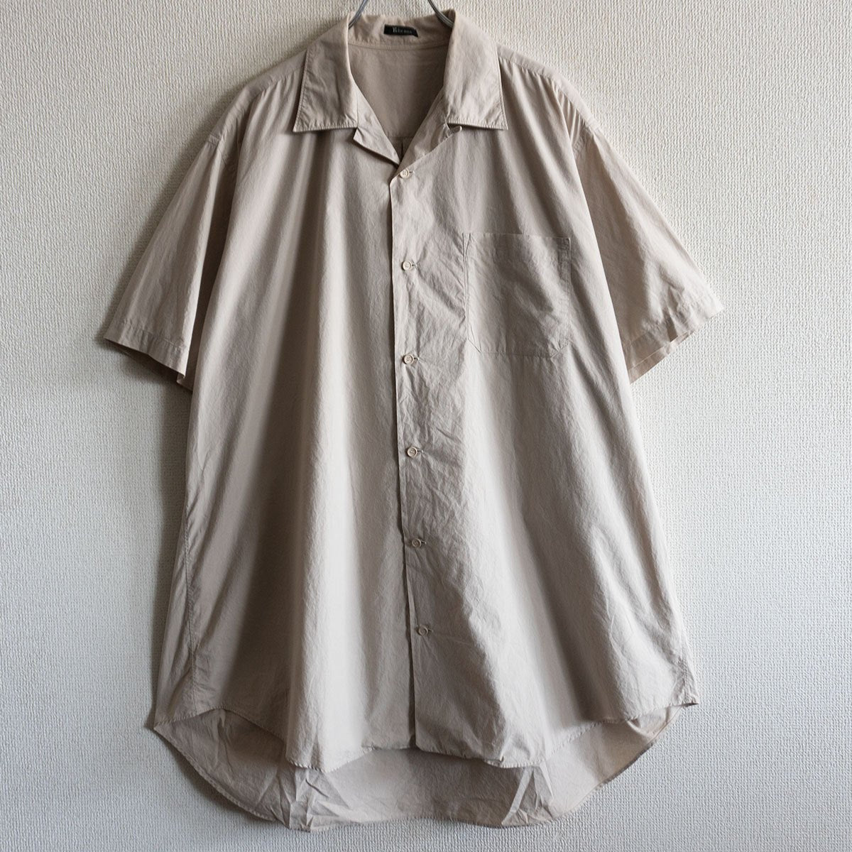 Y's for Men Oversized Open-Collar Shirt Beige Size XL
