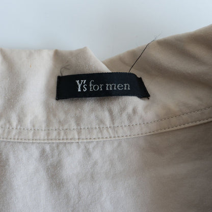 Y's for Men Oversized Open-Collar Shirt Beige Size XL