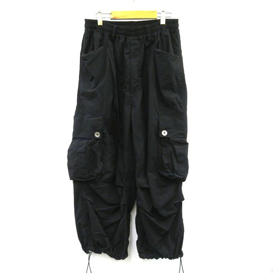 A.F ARTEFACT Nylon Wide Cargo Pants Black Size 2