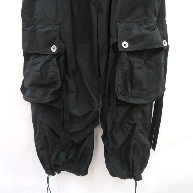 A.F ARTEFACT Nylon Wide Cargo Pants Black Size 2