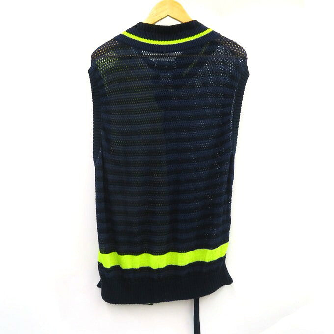 FACETASM 25SS Layered Mesh Knit Vest Navy Size 4