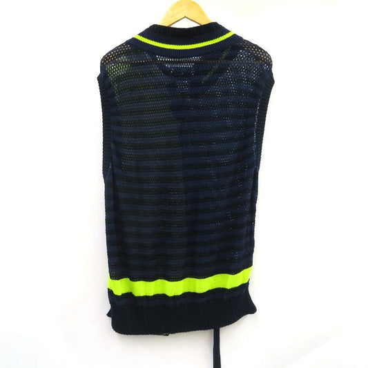 FACETASM 25SS Layered Mesh Knit Vest Navy Size 4