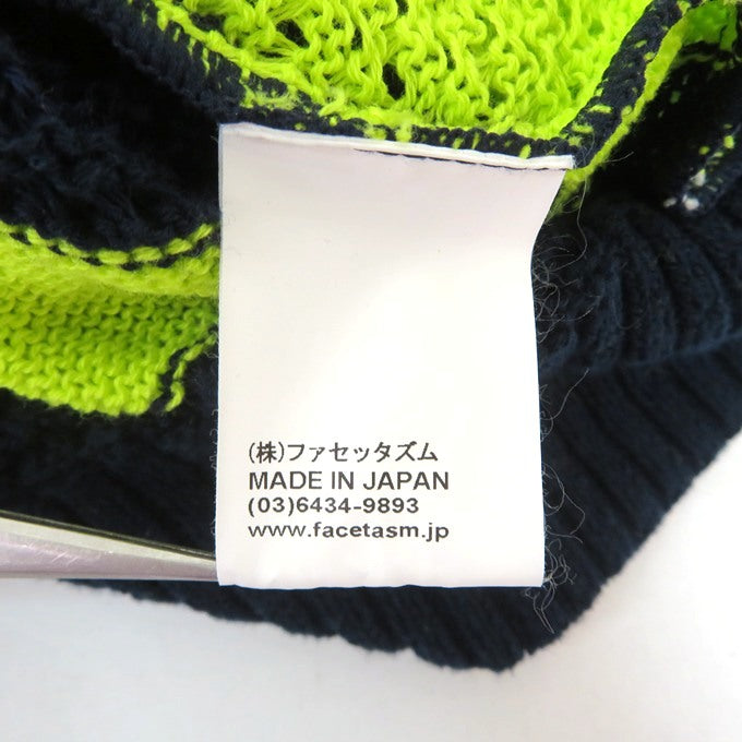 FACETASM 25SS Layered Mesh Knit Vest Navy Size 4