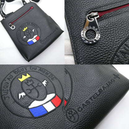 CASTELBAJAC Link Leather Shoulder Bag Black Size ONE SIZE