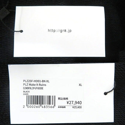 PLZ Make It Ruins Elemental Zip Up Hoodie Black Size XL