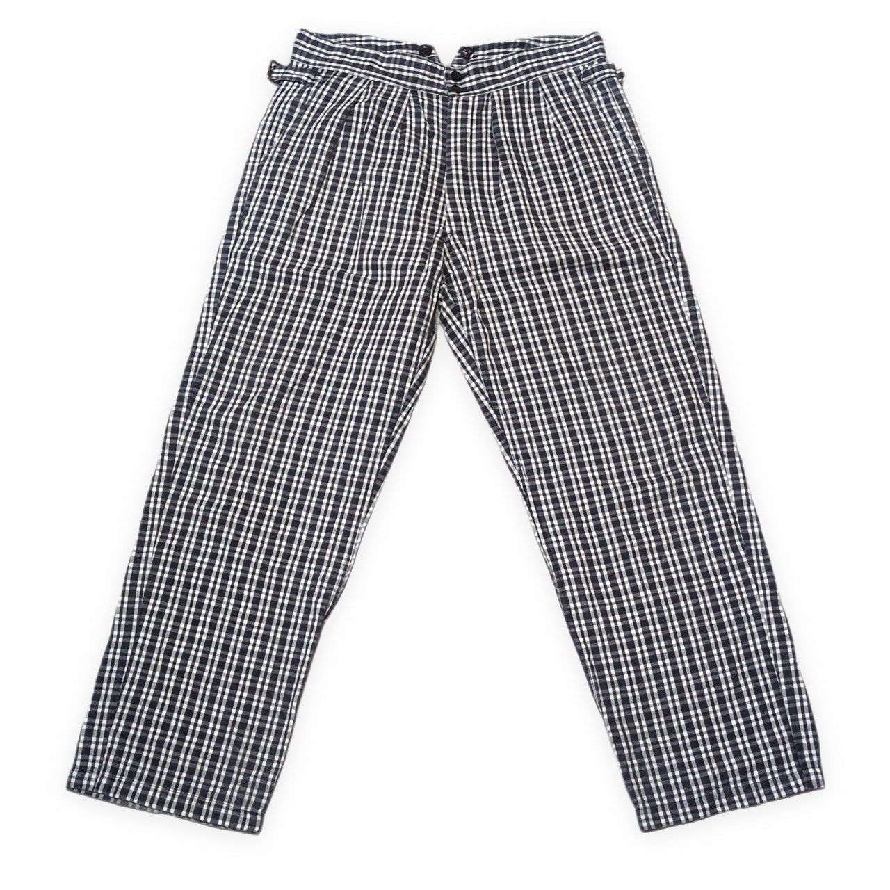 OUTIL Cotton Linen Check Button Fly Pants in France Size 3