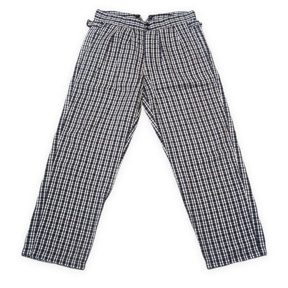 OUTIL Cotton Linen Check Button Fly Pants in France Size 3