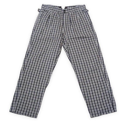OUTIL Cotton Linen Check Button Fly Pants in France Size 3
