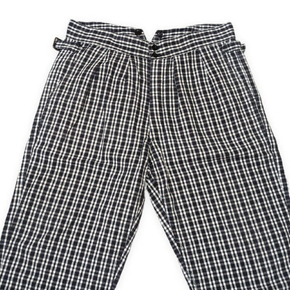OUTIL Cotton Linen Check Button Fly Pants in France Size 3