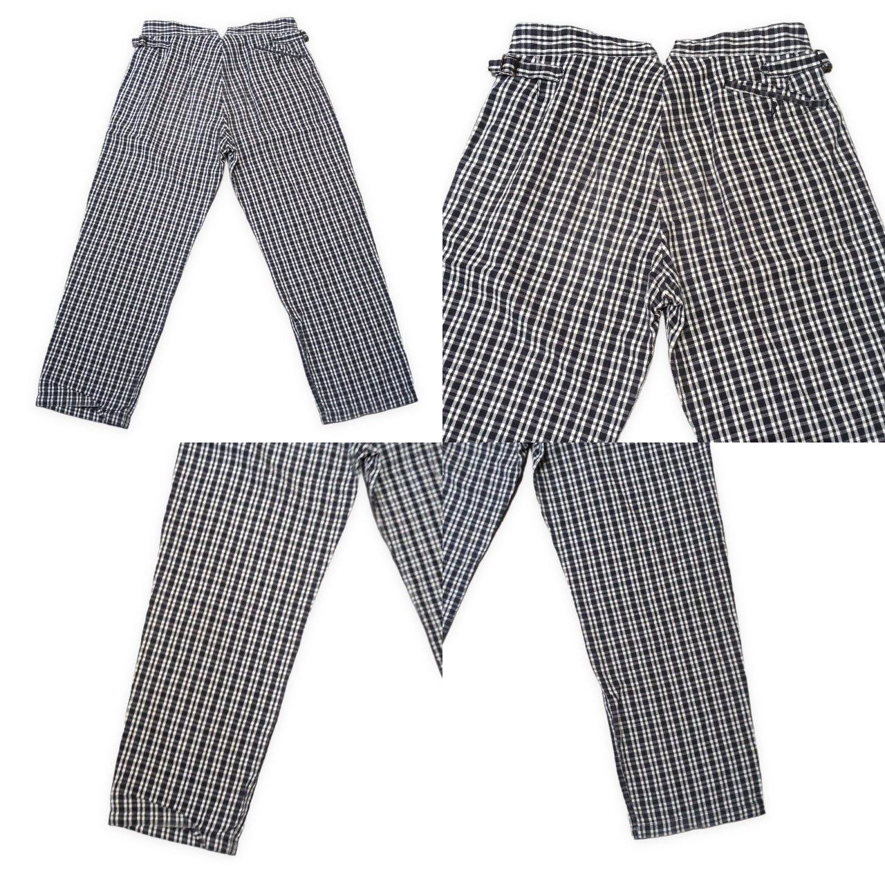 OUTIL Cotton Linen Check Button Fly Pants in France Size 3