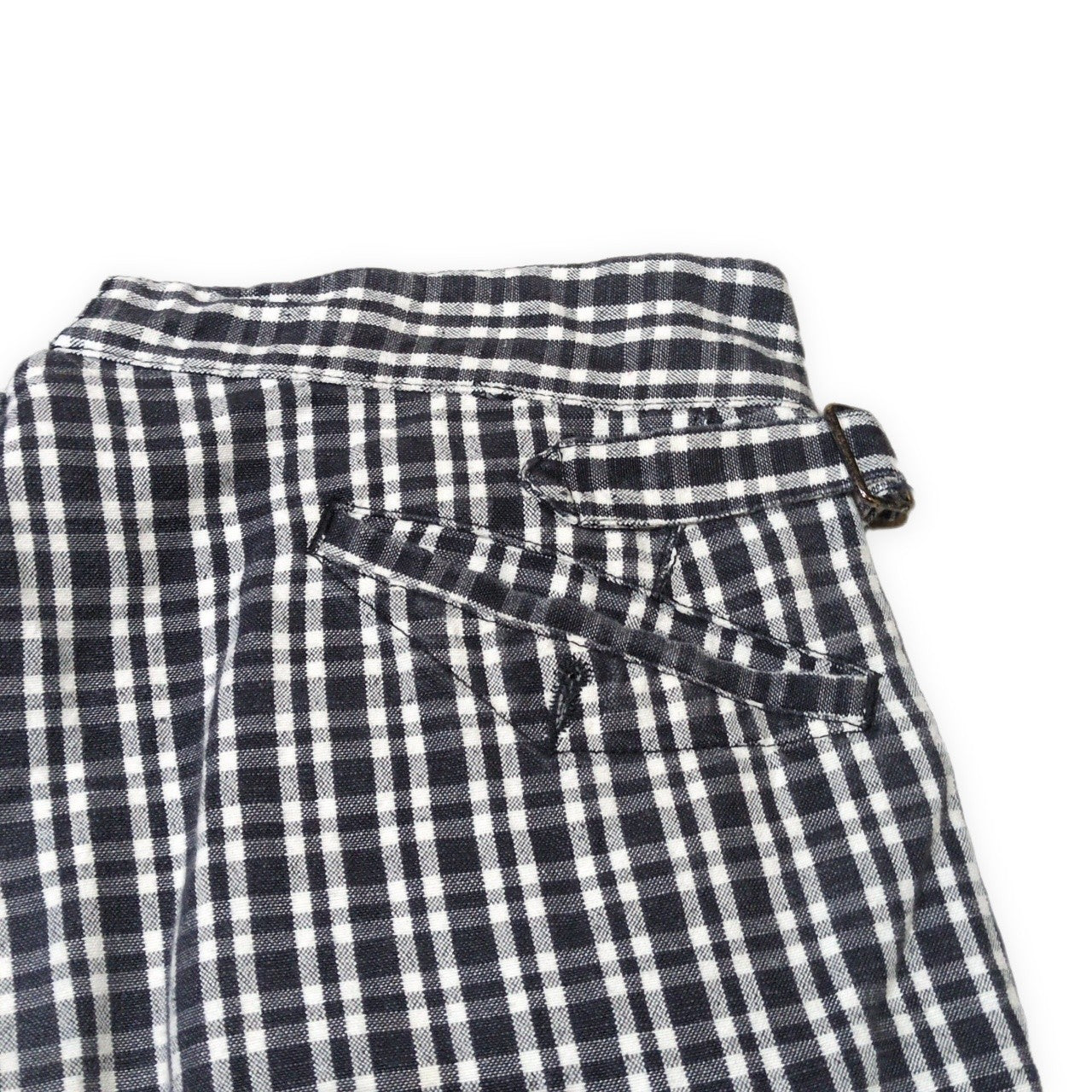 OUTIL Cotton Linen Check Button Fly Pants in France Size 3