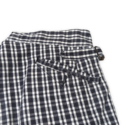 OUTIL Cotton Linen Check Button Fly Pants in France Size 3