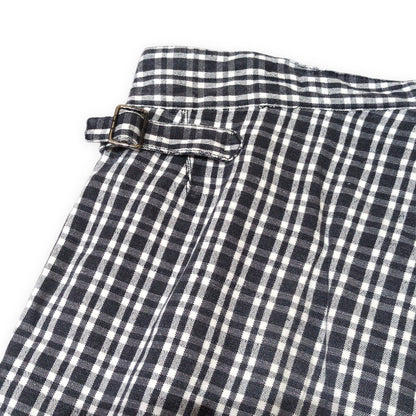 OUTIL Cotton Linen Check Button Fly Pants in France Size 3